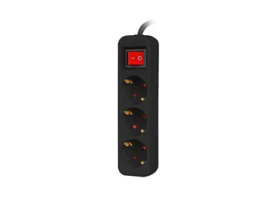 Lanberg Base Múltiple 1,5m 3 Salidas AC Interior Negro