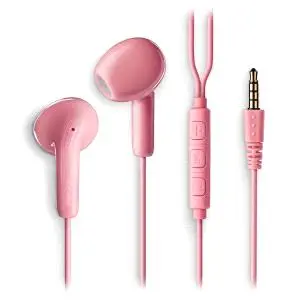 NGS CROSS FLIP Auriculares Intraurales con Microfono - Jack 3,5mm - Boton Multifuncion - Color Rosa