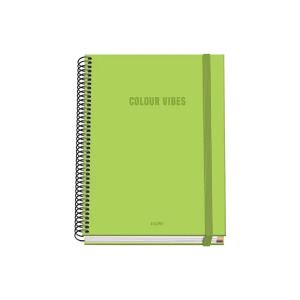 Dohe Cuaderno Espiral A5 100 Hojas Cuadricula 5mm Tapa Dura Color Verde Lima