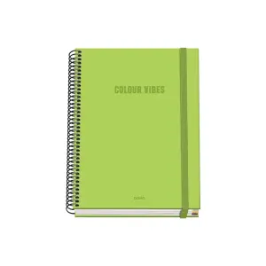 Dohe Cuaderno Espiral A5 100 Hojas Cuadricula 5mm Tapa Dura Color Verde Lima
