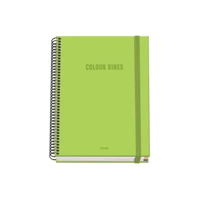 Dohe Cuaderno Espiral A5 100 Hojas Cuadricula 5mm Tapa Dura Color Verde Lima