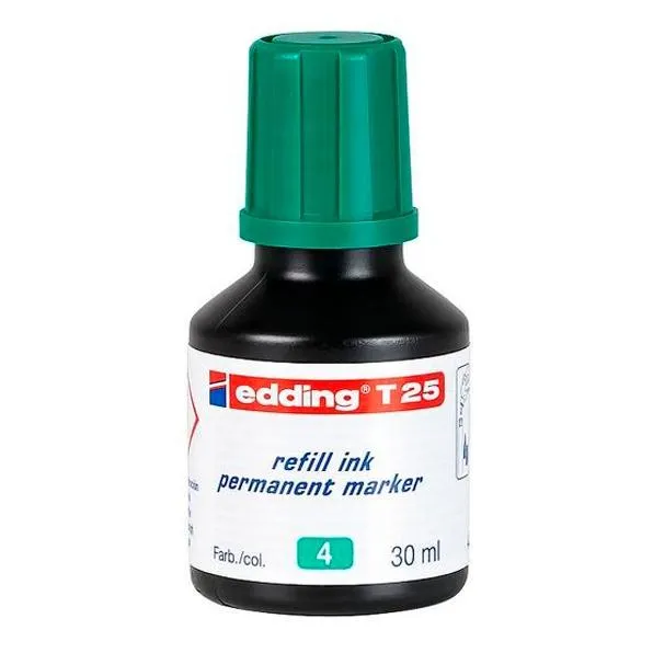 Edding Frasco De Tinta T25 Para Rotulador Permanente 30Ml Verde