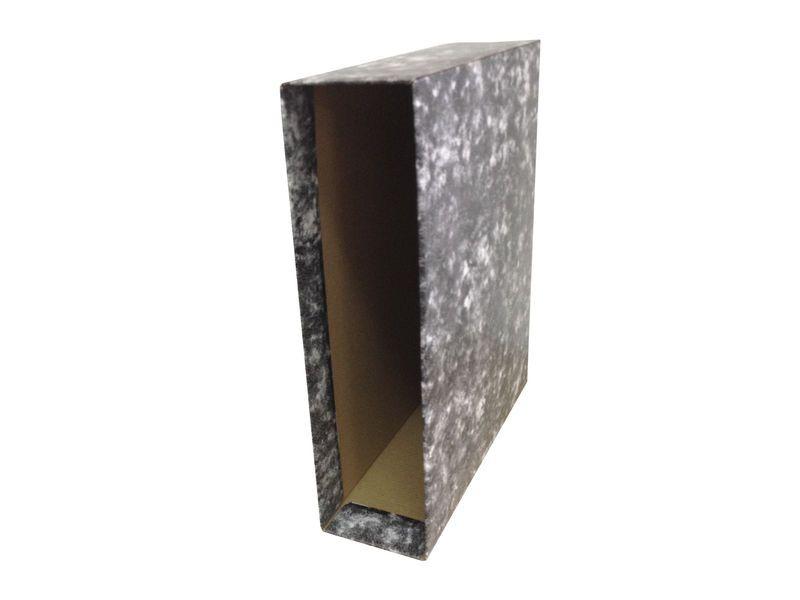 Unisystem Cajetín Para Archivador Palanca Novoclás 65Mm Cuarto Apaisado Cartón Forrado Negro