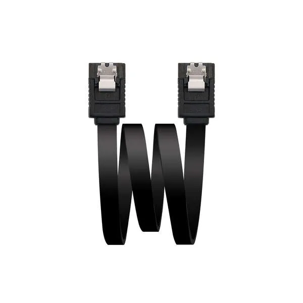 Nanocable Cable Datos Sata Iii 6Gbps Con Anclajes 0.50M - Color Negro