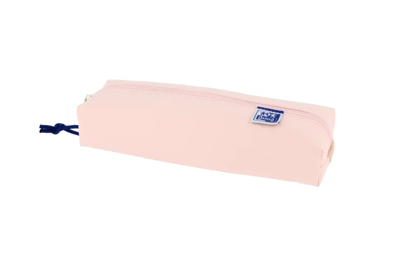 Oxford Live & Go Estuche Rectangular Mediano - Material Acolchado - Goma Elastica Para Unirlo Al Cuaderno - Color Rosa