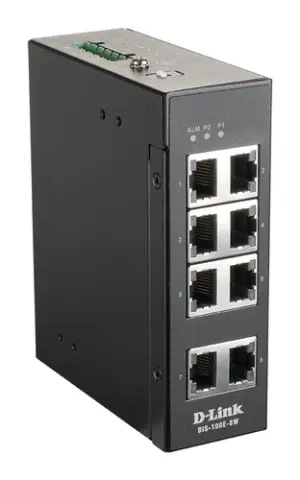 D-Link DIS-100E-8W Switch Industrial 8 Puertos 10/100 BASE-T(X) IP30 Sin Gestión