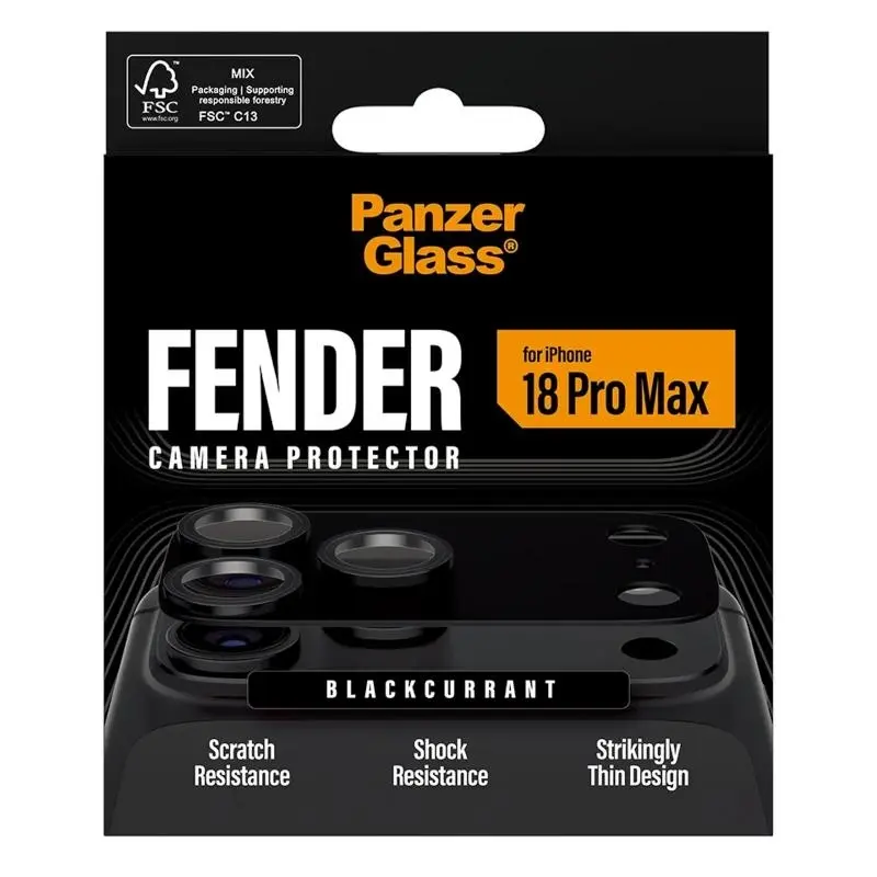 PanzerGlass Fender Camera Protector para iPhone 18 Pro Max Negro
