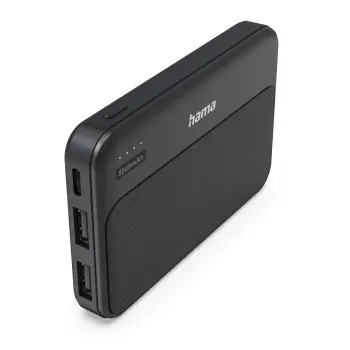 Hama Power Pack Pocket-5 Batería Externa 5000mAh USB-C USB-A Carga Rápida Negro