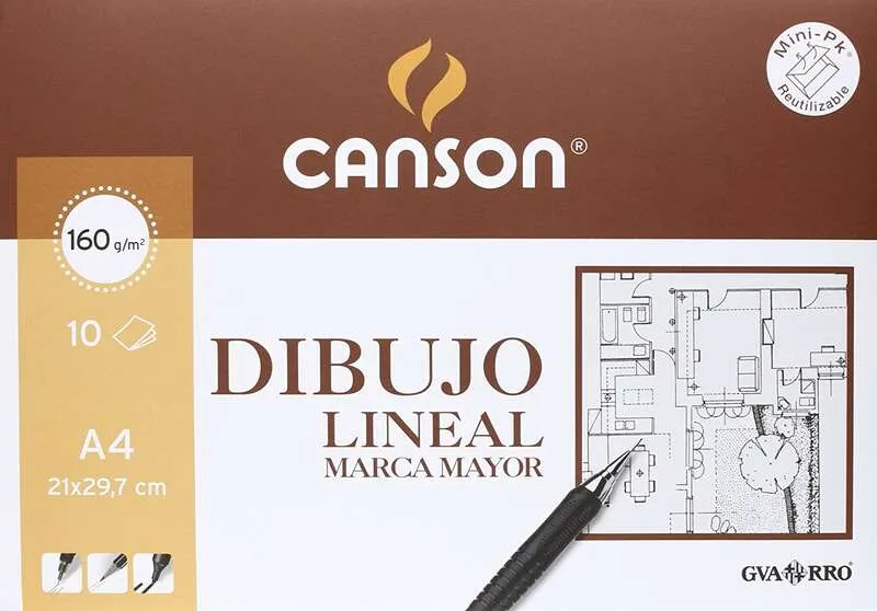 Canson Minipack Dibujo Lineal 10 Hojas 160 Gr 21X29,7 Cm