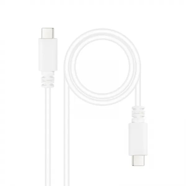 Nanocable Cable Usb 2.0 3A - Tipo Usb-C/M-Usb-C/M - 1M - Color Blanco