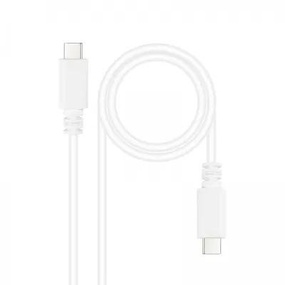 Nanocable Cable USB 2.0 3A Tipo USB-C a USB-C 1m Color Blanco