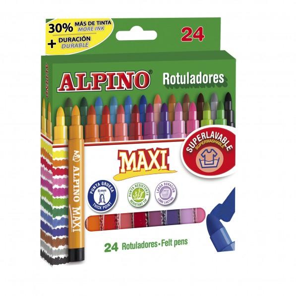Alpino Rotuladores Maxi Punta Gruesa Estuche De 24 C/Surtidos