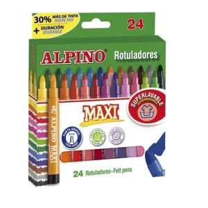 Alpino Rotuladores Maxi Punta Gruesa Estuche 24 Surtidos