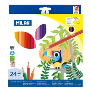 Milan Pack de 24 Lápices Hexagonales de Colores - Mina 2.9mm - Trazo Uniforme