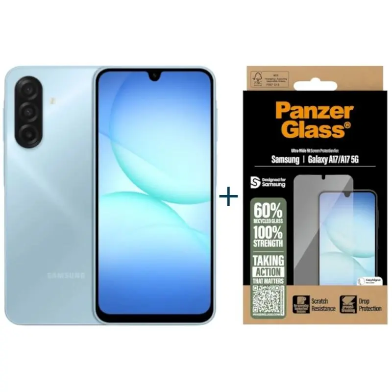 Samsung Galaxy A17 128GB 4GB Azul + Protector PanzerGlass