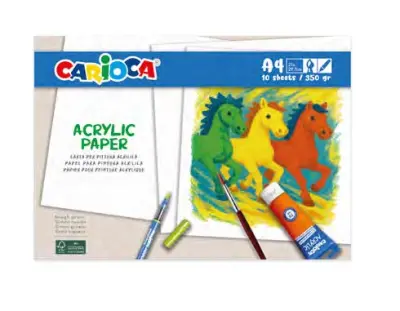 Carioca Pack Acrílico 10 Hojas A4 350gr - Papel para Rotuladores y Pintura