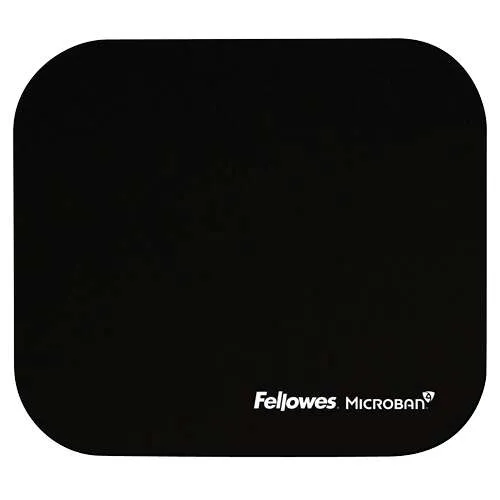 Fellowes Alfombrilla Para Raton Con Microban - Proteccion Antibacteriana - Base De Goma - 23.2X19.9Cm - Color Negro