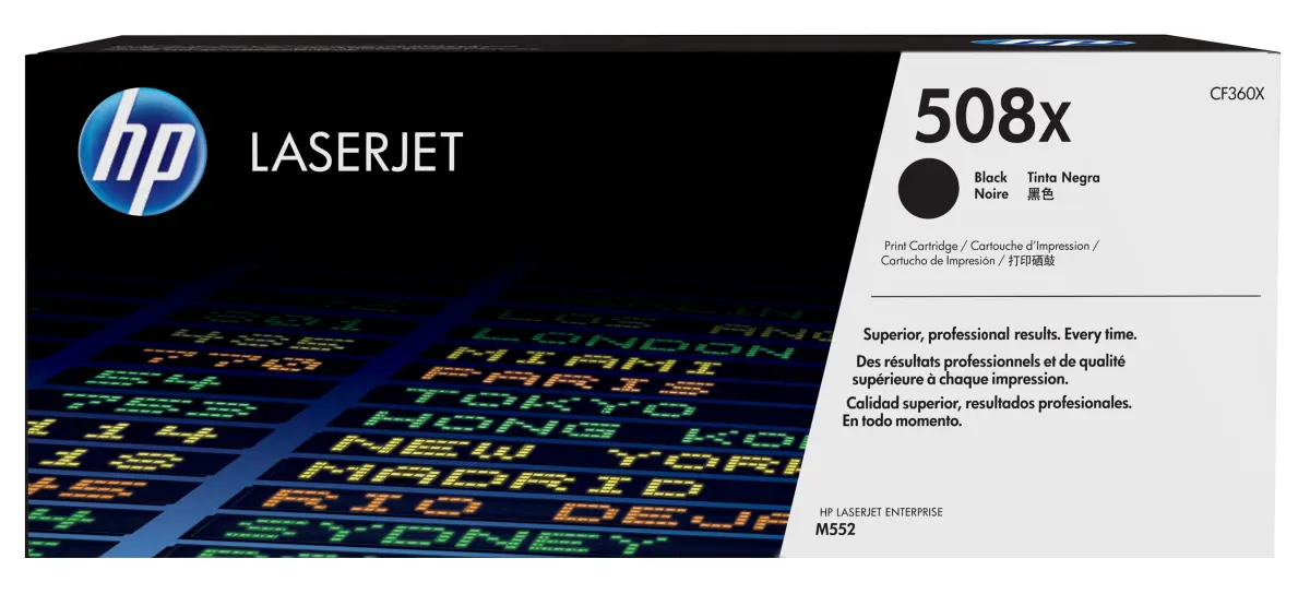 HP Toner Negro LaserJet 508X Alta Capacidad para M552DN, M553N, M553DN, M553X, M577C, M577F, M577DN