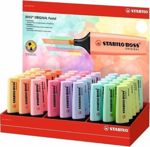 Stabilo Marcador Fluorescente Boss Original C/Surtidos Pastel Expositor 45 Ud