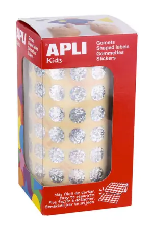 Apli Gomets Redondos Holográficos Ø 10.5mm Adhesivo Permanente 5192 Piezas