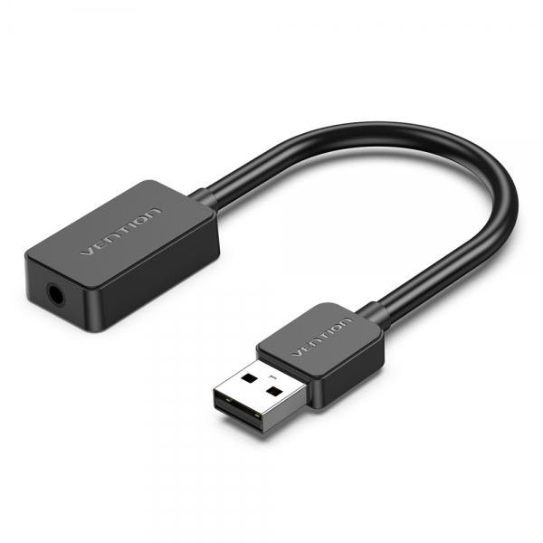 Vention Tarjeta De Sonido Usb A A Jack 3.5 Hembra - Color Negro