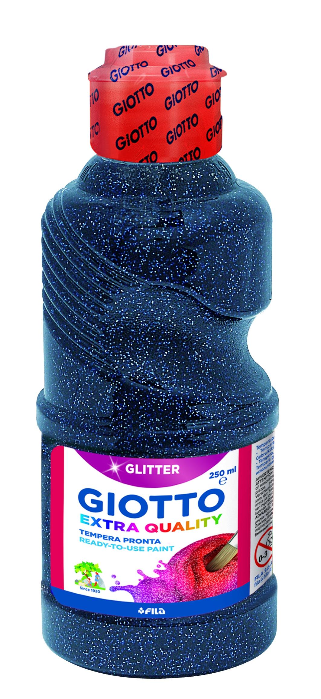 Giotto Témpera Glitter Azul Oscuro Botella 250 Ml