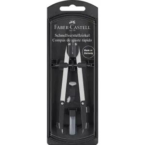 Faber-Castell Compás de Ajuste Rápido con Articulaciones y Accesorios de Recambio