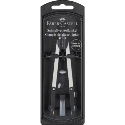 Faber-Castell Compás de Ajuste Rápido con Articulaciones y Accesorios de Recambio