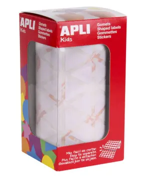 Apli Rollo de 2.832 Gomets Triangulares 20x20mm Adhesivo Permanente Color Blanco