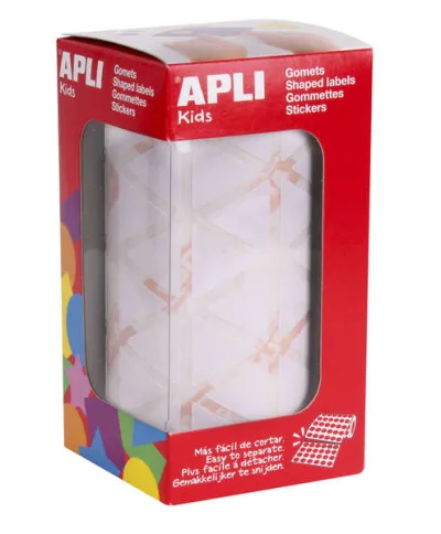 Apli Rollo de 2.832 Gomets Triangulares 20x20mm Adhesivo Permanente Color Blanco