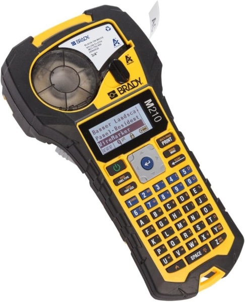 Brady M210 Impresora De Etiquetas Portatil - Pantalla Lcd - Resolución: 203Ppp - Anchura Maxima De La Etiqueta 19.05Mm - Color Amarillo/Negro