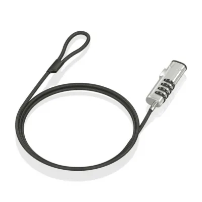 Aisens Cable de Seguridad Nano con Combinación 4 Dígitos - Acero Revestido en Vinilo - Compatible con Ranura Nano 2.5x6mm