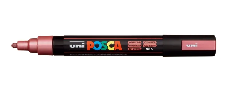 Posca Marcador PC-5M No Permanente Punta Forma De Bala 1,8 - 2,5 Mm Rojo Metálico