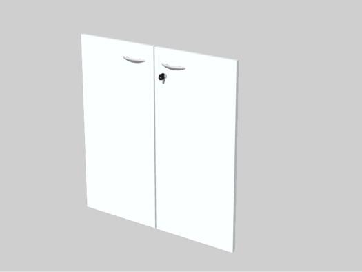 Artexport Pareja De Puertas Para Estantería Baja Presto 18Mm Con Cerradura Blanco