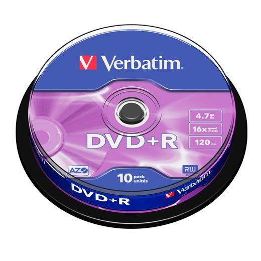 Verbatim Dvd+R, 4.7Gb, 16X, 10 Pack Spindle, Superficie Matt Silver