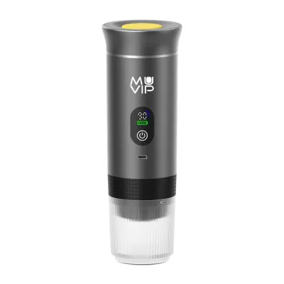 Muvip Xpresscup Cafetera Portatil - Compatible Con Cafe Molido Y Capsulas Dg Y Ns - Presion De 20 Bares - Modo Caliente Y Frio - Color Gris