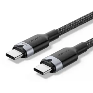 Vention Cable USB-C 240W 2m Nylon Trenzado 480Mbps Negro