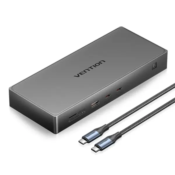 Vention Estación De Docking 10 En 1 100W HDMI 4K USB-C Ethernet RJ45 Color Gris