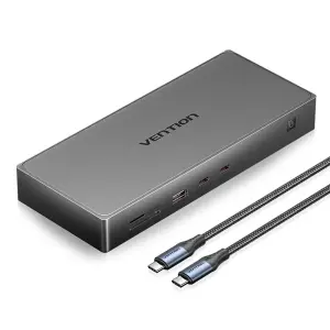 Vention Estación De Docking 10 En 1 100W HDMI 4K USB-C Ethernet RJ45 Color Gris