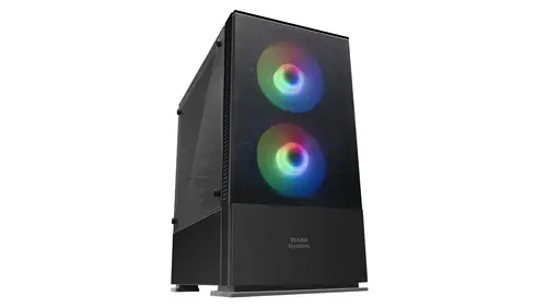 Caja Microatx Gaming Mars Gaming Mcz Black Frontal Mesh Con 2Xventilador Rgb Ventana Lateral Total Usb3.0 + Usb 2.0 Sin Fuente De Aliment