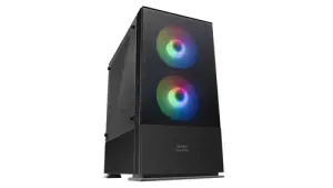 CAJA MICROATX GAMING MARS GAMING MCZ BLACK FRONTAL MESH CON 2xVENTILADOR RGB VENTANA LATERAL TOTAL USB3.0 + USB 2.0 SIN FUENTE DE ALIMENT