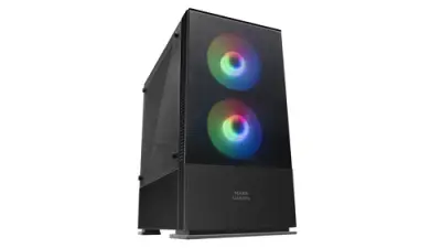 Mars Gaming MCZ Black MicroATX Gaming Case con Ventana Lateral y 2 Ventiladores RGB