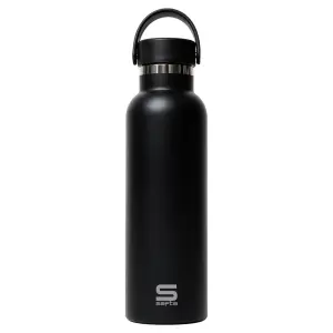Safta Botella Termo 600ml Acero Inoxidable Asa Superior Base Silicona Antideslizante Negro