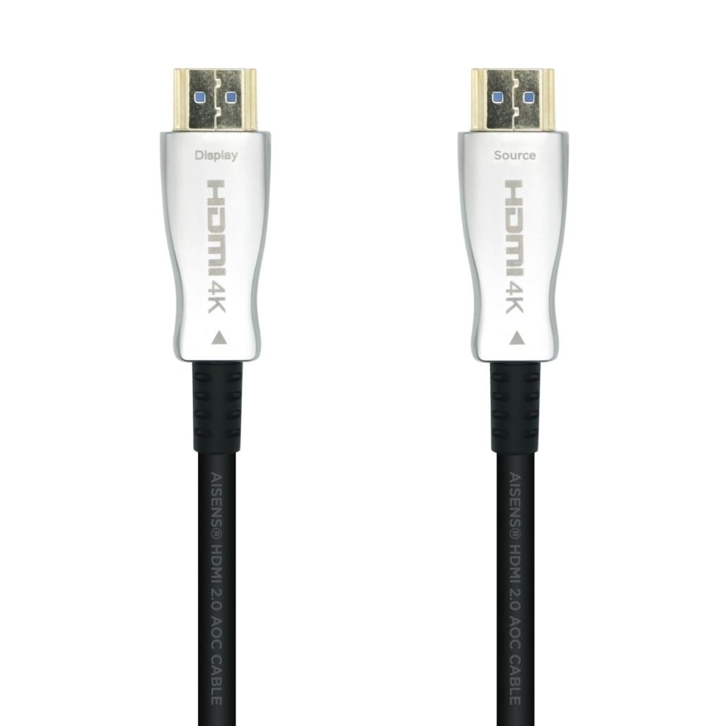 Aisens Cable Hdmi V2.0 Aoc (Active Optical Cable) Premium Alta Velocidad Hec 4K@60Hz 18Gbps A/M - A/M Negro 20M