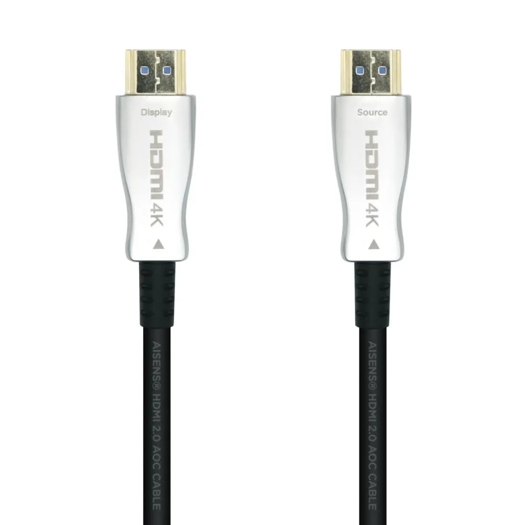 Aisens Cable Hdmi V2.0 Aoc (Active Optical Cable) Premium Alta Velocidad Hec 4K@60Hz 18Gbps A/M - A/M Negro 20M