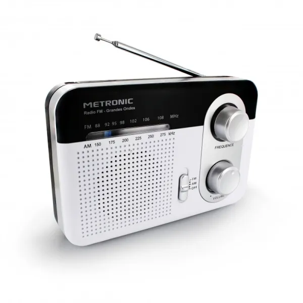 Metronic Radio Portatil Am/Fm Y Onda Larga - Colo Blanco