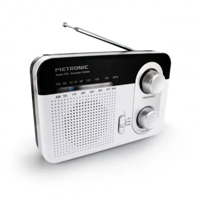 Metronic Radio Portátil AM/FM Onda Larga Color Blanco