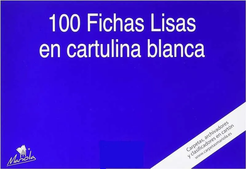 Mariola Ficha Lisa 215x160mm Cartulina 180gr Blanco Paquete 100 Unidades