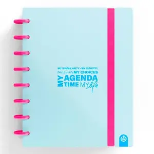 Carchivo Agenda De Discos A5 80H 100Gr Sin Fecha Neón Azul Pastel