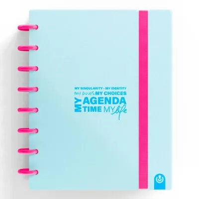 Carchivo Agenda De Discos A5 80H 100Gr Sin Fecha Neón Azul Pastel